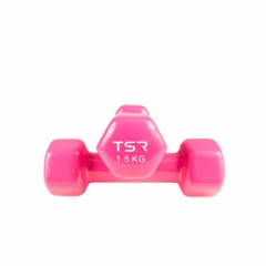 Vinüülist hantlid, TSR, Roosad, 1,5 kg, 2 tk