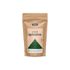 ICONFIT organiskais spirulīna pulveris zaļā iepakojumā