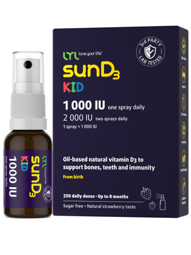 LYL sunD3 KID 1000 SV, pihusti, 25 ml