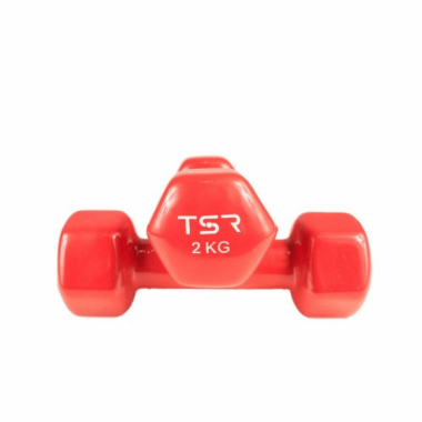 Vinüülist hantlid, TSR, Punased, 2 kg, 2 tk