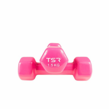 Vinüülist hantlid, TSR, Roosad, 1,5 kg, 2 tk