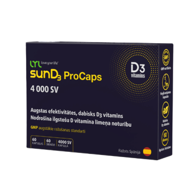 LYL sunD3 ProCaps 4000 SV D3-vitamiin 60 kapslit