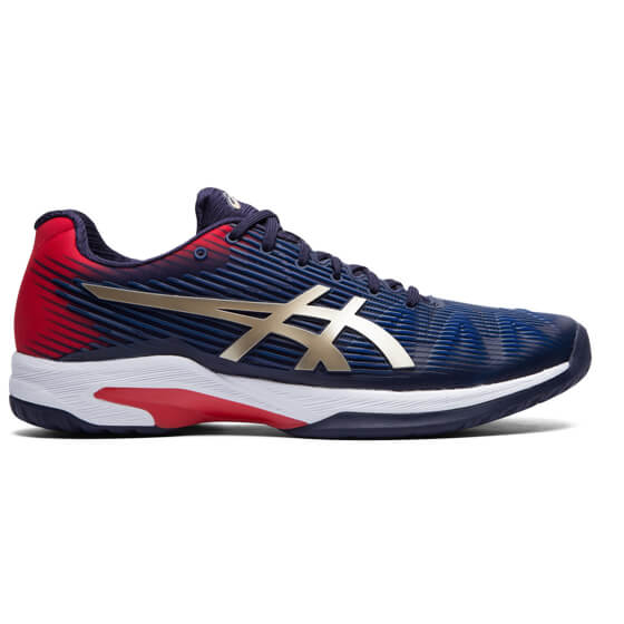 Jalatsid tennise ASICS SOLUTION SPEED FF meestele, tumesinine/punane