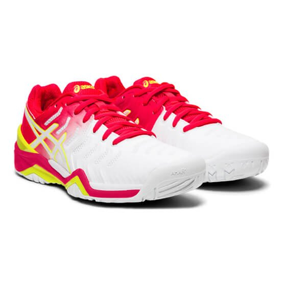 TENNISEJALATSID ASICID GEL-RESOLUTION 7, NAISTE OMAD (VALGE LASERROOSA)