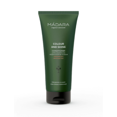 Colour and Shine kondicionieris 200ml, Madara – dziļi barojošs un krāsas aizsargājošs kondicionieris ar linsēklu un zirgkastaņas ekstraktiem, kas nodrošina ilgstošu matu spīdumu un krāsas intensitāti.