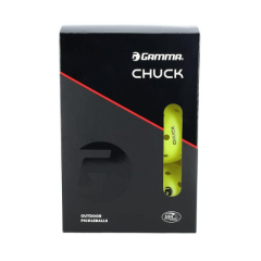 Sešas Gamma Chuck āra piklbola bumbiņas iepakojumā.