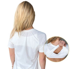 Sieviešu balts Swedish Posture Reminder stājas koriģējošs T-krekls