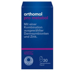 Orthomol Pro metabol kapsulas ar pienskābajām baktērijām un cinku zarnu trakta atbalstam