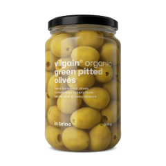 Vilgain bioloģiskas zaļās olīvas bez kauliņiem 340 g