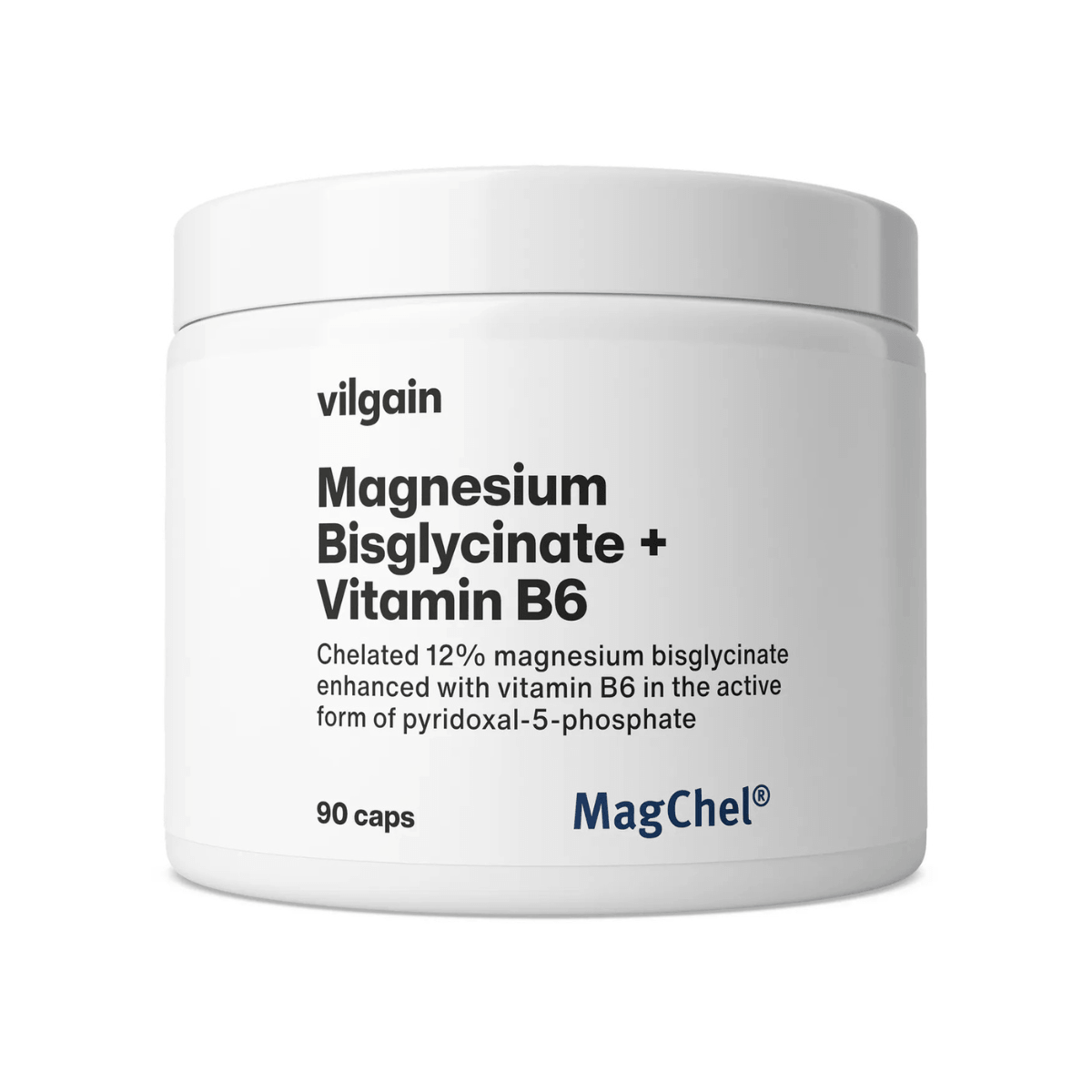 Magneesiumbisglütsinaat B6 vitamiiniga, 90 kapslit, Vilgain 